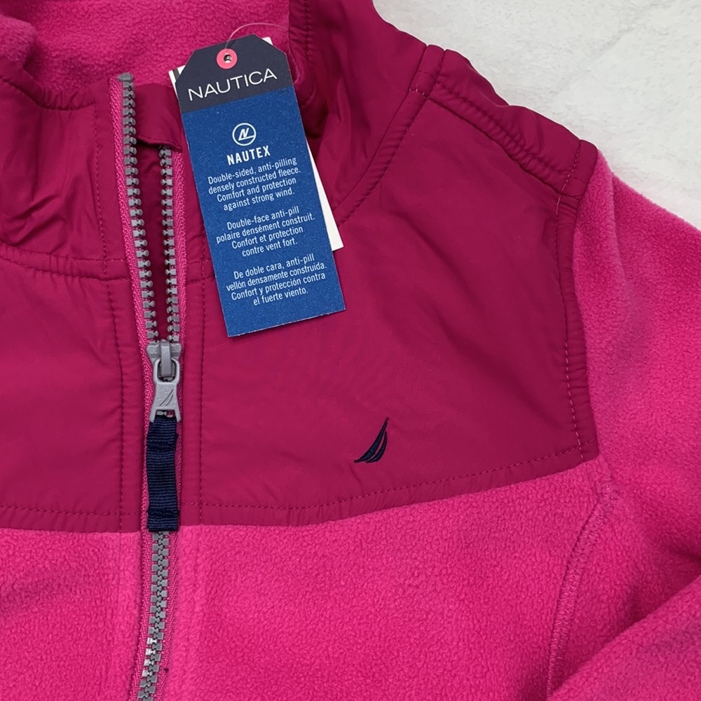 NAUTICA Big Girls Mock-Neck Polar Fleece Zip-Up Jacket Size M (8/10) - Picture 2 of 10